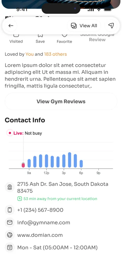 Gym Detail Page